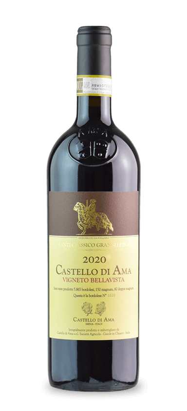Bellavista has long set the standard for Castello di Ama wines. The red blend was first produced in 1982 following painstaking research to identify the ideal soil and microclimates in Ama. That research paid off. Bellavista has since earned a reputation for its unique personality that fuses grace and power with intricate floral aromas.
 
Bellavista also stands out for its use of malvasia nera, a dark-skinned grape often used in dry, sparkling, and sweet wines. Castello di Ama blends malvasia nera with sangiovese to generate a lively energy that earned it scores in the mid-90s from critics. Gives this beauty at least a decade to reach its full potential. 
The Final Sip: One only needs to collect Bellavista to understand what makes Castello di Ama a beloved producer.