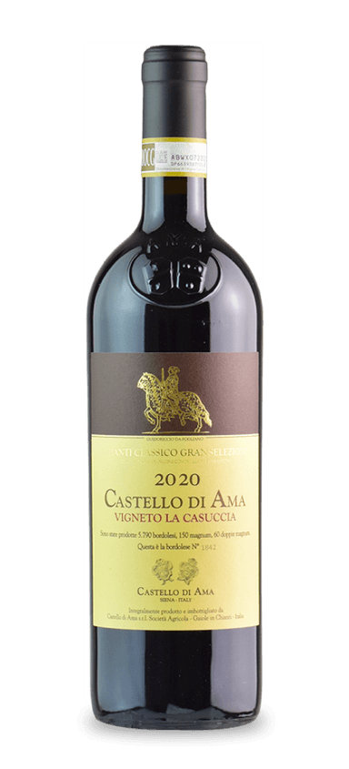 In the 1970s, four families formed a partnership in Ama with the goal of producing the finest possible wine. The partners acquired five parcels, including San Lorenzo, Bellavista, Bertinga, Montebuoni, and, of course, La Casuccia. It is on this 31-acre terraced plot that Castello di Ama La Casuccia was born.
Unlike many other Tuscan winemakers, Castello di Ama utilizes its highest-quality sangiovese for Chianti Classico instead of Vini da Tavola or Super Tuscans. The result is a ripe, aromatic, and beautiful wine with an unmistakable intensity and boundless depth. Best of all, collectors can enjoy this red blend in youth or wait for its 20th birthday before consuming it.
The Final Sip: La Casuccia is made in exceedingly small quantities and only during exceptional vintages. Don’t overlook an opportunity to acquire this Chianti Classico.