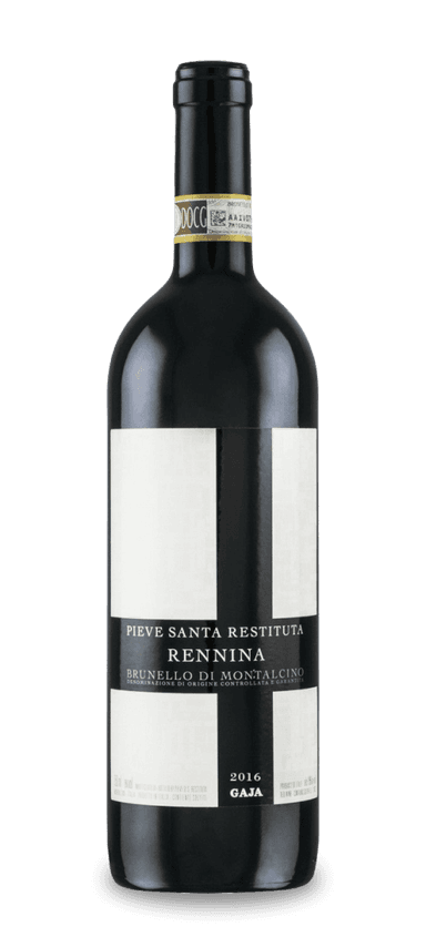 The Gaja family purchased the Pieve Santa Restituta estate in 1994. Sharecroppers had previously worked the land but found the nutrient-poor soil inhospitable to most crops. However, the rugged terrain proved the perfect site for Brunello, with the rocky clay-calcareous earth giving way to one of the estate’s most extroverted wines.
The 2016 Gaja Pieve Santa Restituta Rennina is teeming with energy. The lively aromatics lead into a supernova of black cherries, blackberries, dark chocolate, walnuts, wildflowers, mint, anise, ginger, and tar. Sporting a body rounder than a beachball, Rennina parlays the expansive mouthfeel with plush tannins and an exceedingly long finish. Wine critic Michaela Morris distilled 2017 Rennina nicely, saying, “Quite a fully charged, boisterous Rennina, this will need some time to tame.”
The Final Sip: Dark, intense, and beautiful in youth, the best is yet to come for 2016 Gaja Pieve Santa Restituta Rennina.