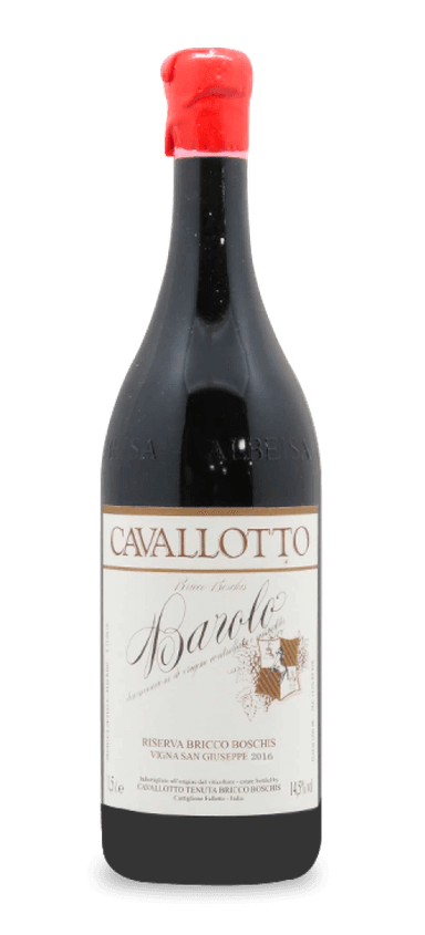 When people think of Barolo, they think of Tenuta Vitivinicola Cavallotto. The fifth-generation estate sits in the center of Barolo, with 23 vineyards stretching across the Boschis hills. Combine this coveted terroir with the hospitable 2016 growing season, and it’s clear why there’s no place like Barolo.
The 2016 Cavallotto Barolo Bricco Boschis San Giuseppe Riserva is a gorgeous, powerful, and silky red with fruity purity and ultra-refined tannins. Red cherries, raspberry jam, citrus, leather, limestone, tobacco, and spice form a compelling core that remains light on its feet amid the endless complexity. Anticipate this Barolo to only improve with a decade or two in the cellar.
The Final Sip: Discover what makes Barolo one-of-a-kind with this silky and powerful red from Cavallotto.