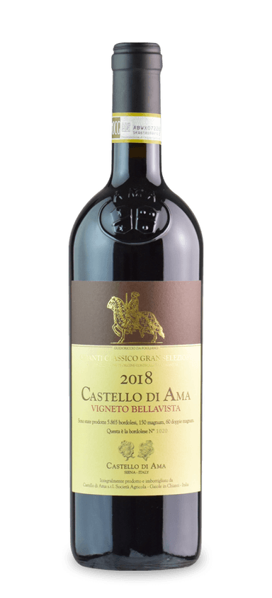 The 2018 Castello di Ama Vigneto Bellavista is a study of contrasts. Composed of 80 sangiovese and 20 malvasia nera, the red blend toes the line between power and refinement. Muscular tannins and bracing acids form a sturdy structure around layers of ripe black fruits, wildflowers, leather, coffee, mint, anise, and gravel.
This dynamic wine would not be possible without virtuosic winemaking and renowned terroir. However, we’d be remiss to overlook the hospitable weather in 2018. Strong diurnal temperatures in autumn contributed to a multi-dimensional aromatic profile that captures the fruit’s freshness. The sangiovese and malvasia nera also reached optimal levels of acidity, structure, and sugar, making 2018 Bellavista the complete package.
The Final Sip: Like a football player with a ballet background, 2018 Bellavista seamlessly blends brawny power with grace and elegance.